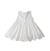 Alissa Scallop Edge Dress - White.